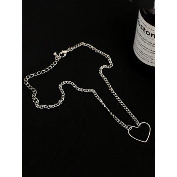 

Minimalist Hollow Heart Chain Necklace, Silver