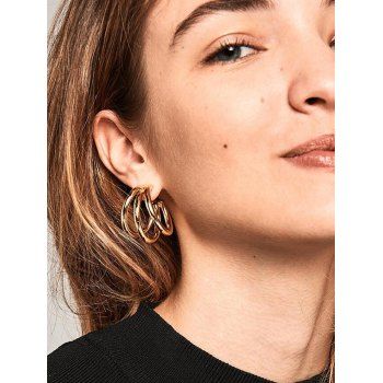 Geometric C-shaped Stud Earrings