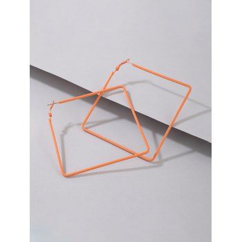

Square Metal Big Hoop Earrings, Orange