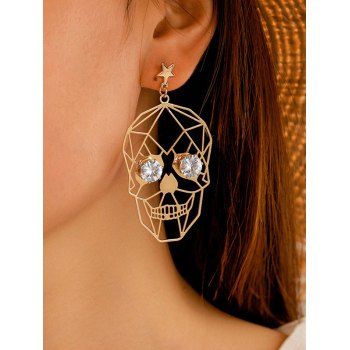 Hollow Out Skull Diamante Earrings
