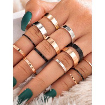 

14 Pcs Tricolor Rings Set, Multicolor