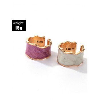 Enamel Glaze Irregular Rings Set