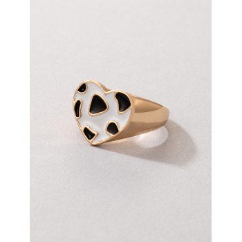 

Heart Leopard Print Ring, White