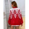 Christmas Snowflake Plunge Knit Cardigan - RED S