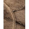 Turtleneck Drop Shoulder Slit Fleece Sweatshirt - LIGHT COFFEE M