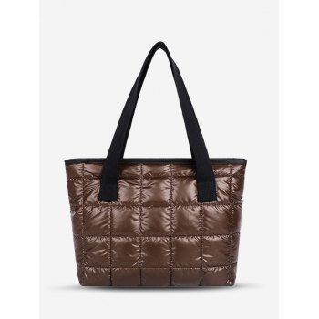 Casual Quilted Checkered Tote Bag