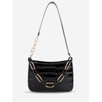 

Brief Colorblock Chain Shoulder Bag, Black