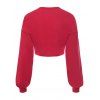 Drop Shoulder High Low Shrug Sweatshirt - RED M