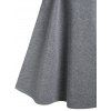 Cold Shoulder Mock Button Belted Dress - GRAY M