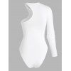One Sleeve Twisted Bodysuit - WHITE L
