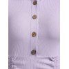 Mini Robe Moulante Côtelée Demi-Bouton - Violet clair XXL