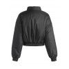 Padded Drop Shoulder Zip Up Coat - BLACK L