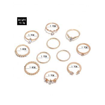 11 Pcs Shiny Diamante Ring Set