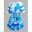 Plus Size Lace Up Floral Butterfly Print T-shirt - BLUE 5X