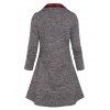 Plaid Print Lace-up 2 In 1 Sweater - GRAY XXXL