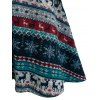 Robe Tribale Imprimée Haute Basse à Epaule Ouverte - Bleu profond 2XL