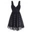 O Rings Surplice Lace Dress - BLACK XL