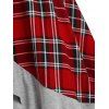 Classic Plaid Tartan Print Flounce Knot Ruffle Cami Midi Dress - RED XXL
