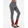 Legging Moulant Croisé à Carreaux Imprimé - Gris Foncé M