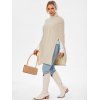Turtleneck Side Slit Cape Sweater - WARM WHITE M