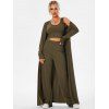 Ensemble de Haut Court Côtelé et de Pantalon Ouvert - Vert profond XL