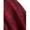 Robe d'Eté Haute Basse à Lacets à Taille Empire - Rouge Vineux XL