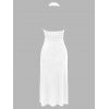 Halter Ruched Backless Sheath Prom Dress - WHITE M