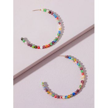 

Beading Natural Stone C Shape Earrings, Multicolor a