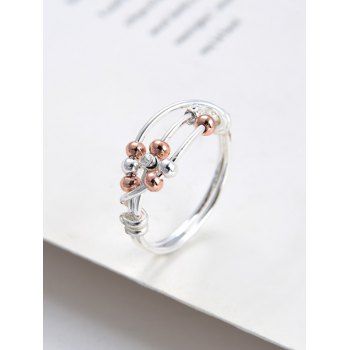 

Metal Beads Layered Ring, Silver