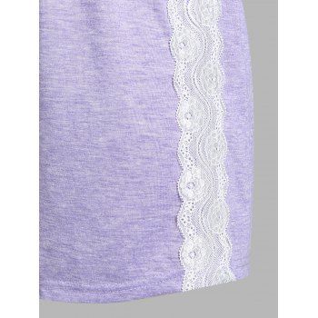 Plus Size Plaid Lace Insert Pajama Camisole and Shorts Set
