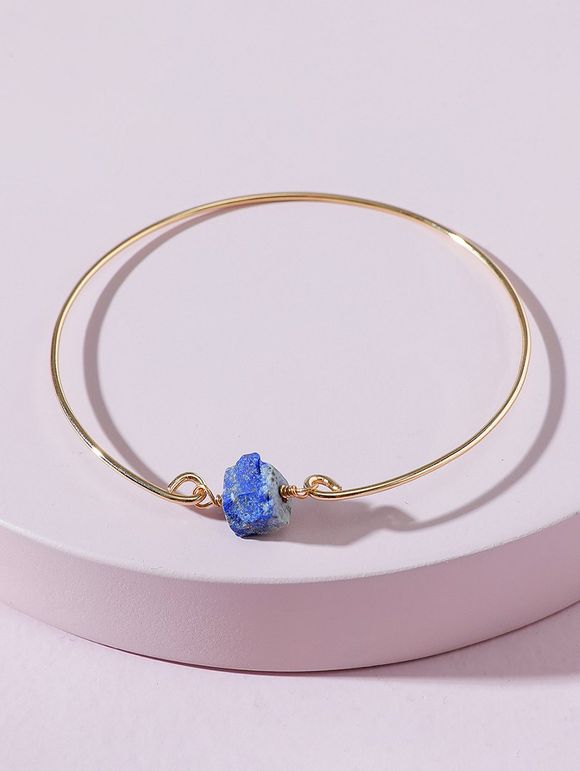 Bracelet Manchette Minimaliste de Pierre Naturelle - Bleu profond 