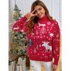 Roll Neck Christmas Graphic Sweater - RED L