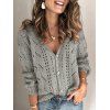 Cardigan Ajouré à Goutte Epaule - Gris Clair L