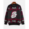 Santa Claus Snowflake Loose Christmas Sweater - BLACK S