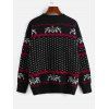Santa Claus Snowflake Loose Christmas Sweater - BLACK S