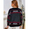 Santa Claus Snowflake Loose Christmas Sweater - BLACK L