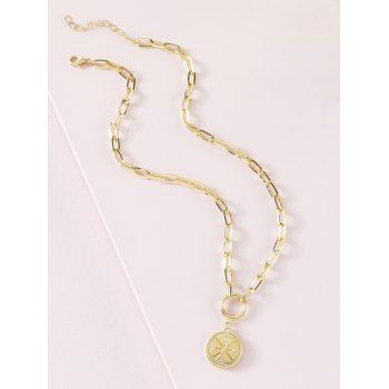 

Compass Shape Charm Thick Chain Necklace, Golden