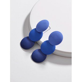 

Round Ombre Color Stud Earrings, Navy blue