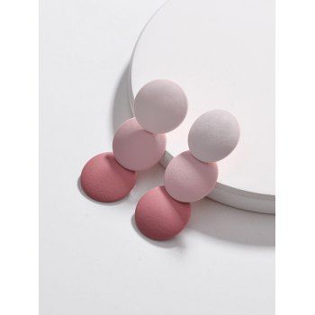 

Round Ombre Color Stud Earrings, Pink