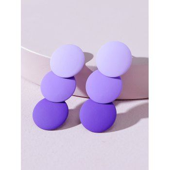 

Round Ombre Color Stud Earrings, Purple