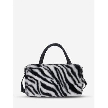 

Winter Printed Animal Faux Fur Handbag, Black