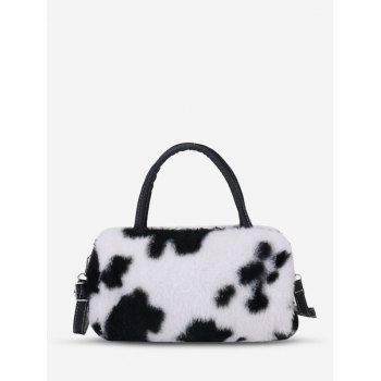 

Winter Printed Animal Faux Fur Handbag, White