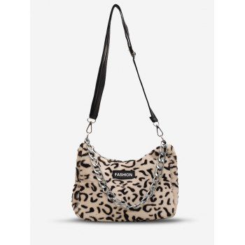 

Fluffy Leopard Print Chain Shoulder Bag