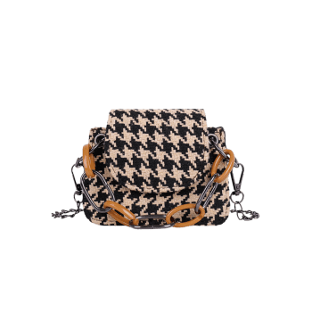 Buy Houndstooth Pattern Chain Mini Crossbody Bag. Picture