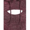 Heathered Knitted Bodycon Dress and Shrug Hoodie Set - DEEP RED S