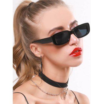 

Rounded Rectangle Narrow Sunglasses, Black