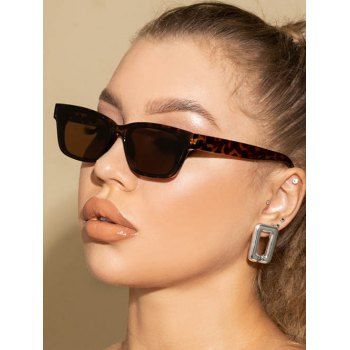 

Retro Rectangle Anti UV Sunglasses, Leopard