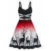 Christmas Party Dress Snowflake Elk Print Sequined Dress - GREEN XL