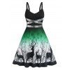 Christmas Snowflake Elk Print Sequined Dress - GREEN XXL