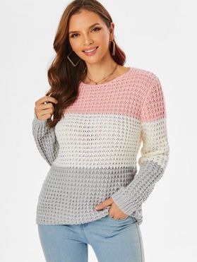 Color Blocking Chunky Sweater